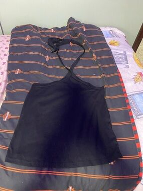 SHEIN Black Crisscross Halter Camisole